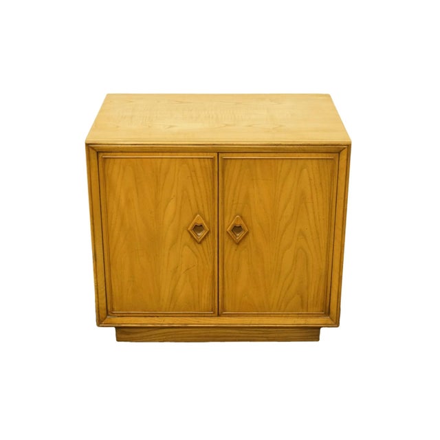 Contemporary White of Mebane Contemporary Asian Inspired 26" Cabinet Nightstand 755-71 in Sand Finish For Sale - Image 3 of 11