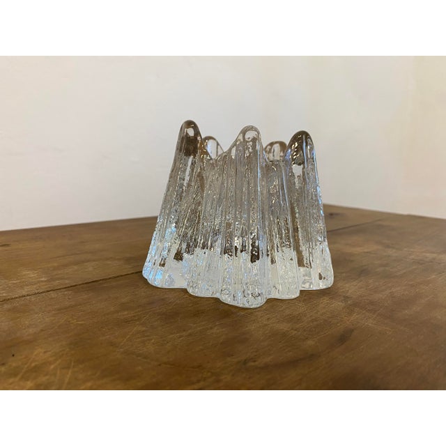 Vintage Volcano Crystal Glass Votive Candleholder by Rune Strand for Nybro, Sweden, 1970s For Sale - Image 8 of 12