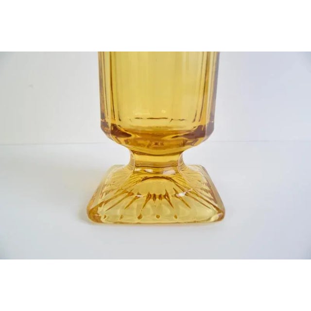 Yellow Art Deco Amber Glass Vase, 1940s For Sale - Image 8 of 10
