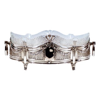 Art Nouveau Silver Jardiniere with Cut Glass Liner by Wilhelm Binder, Germany, 1900 For Sale