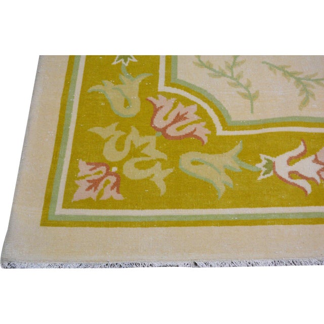 Vintage Chinese Art Deco Knotted Wool Rug, 9'9''x11'2'' For Sale - Image 4 of 6