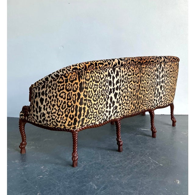 Vintage Regency Leopard Rope and Knot Sofa For Sale In West Palm - Image 6 of 12