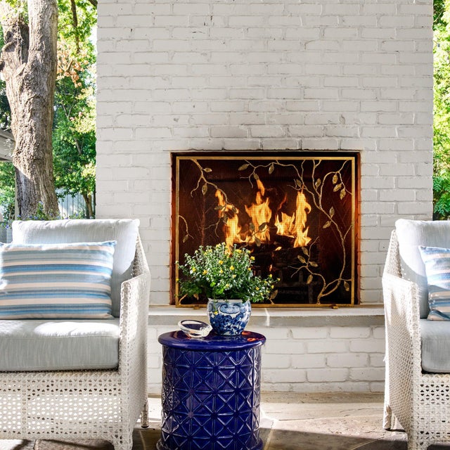 Tobacco Lennox Fireplace Screen Glass For Sale - Image 11 of 12