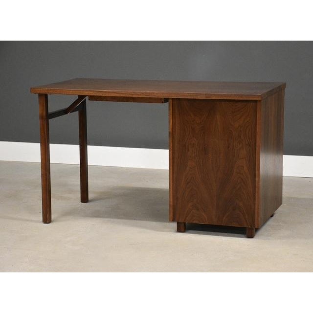 1960s 1960s Refinished Walnut Mid Century Desk For Sale - Image 5 of 9