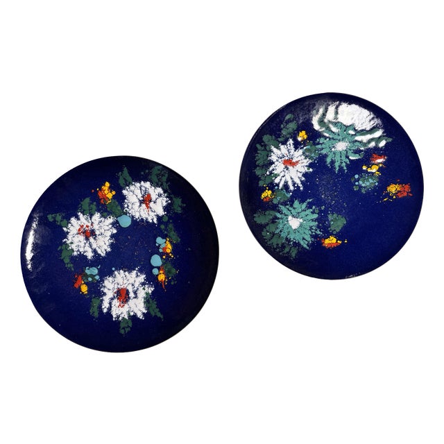 Vintage German Enamelled Bowls from Fischland, 1960s, Set of 2 For Sale