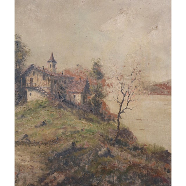Mancini, Landscape View, Oil Painting on Hardboard, 1890s-1910s For Sale - Image 4 of 13