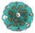 Round Blue Floral Brooch, France, 1940s For Sale