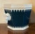 Blue Italian Mancioli Mid-Century Modern Ceramic Cachepot Planter With Ram's Head Handles For Sale - Image 8 of 13