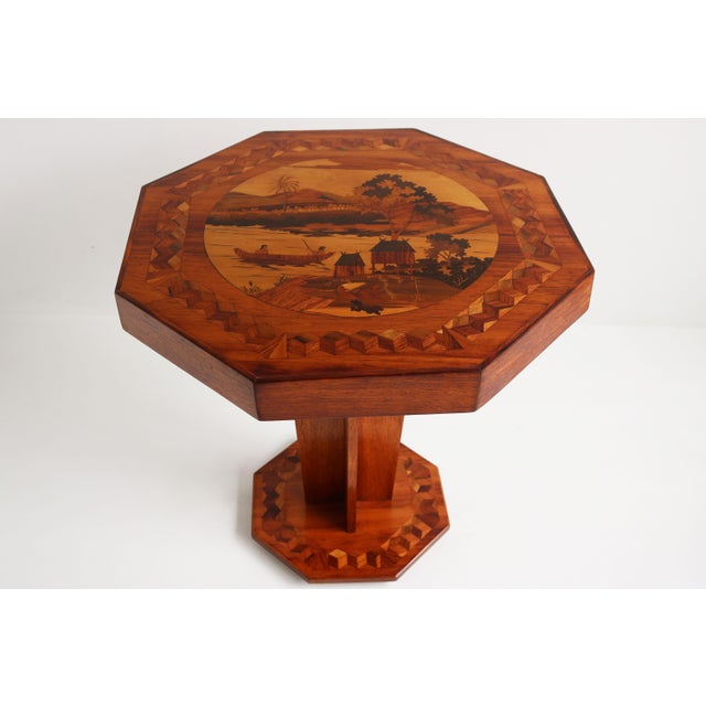 Vintage French Art Deco Octagonal Side Table, 1925 For Sale - Image 10 of 10