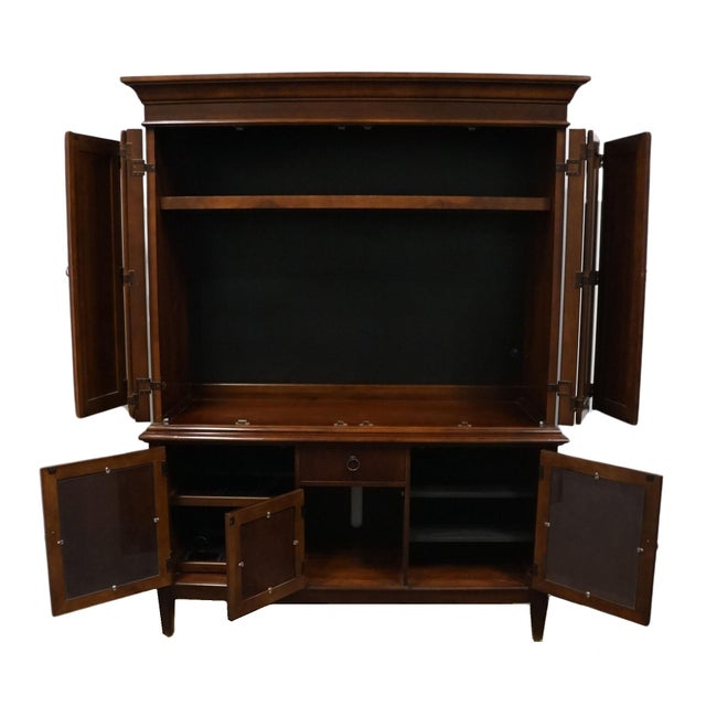 Hooker Hooker Furniture Solid Cherry Contemporary Traditional Style 61" Entertainment Center / Media Cabinet 545-55-234 For Sale - Image 4 of 13