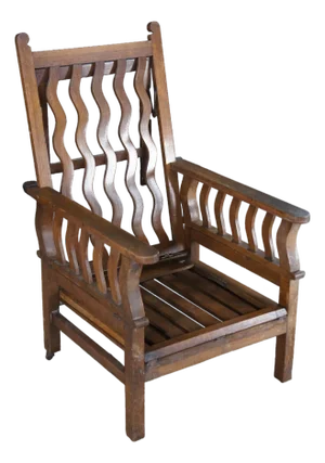 Rare Antique Arts & Crafts Oak "Hollins" Convertible Couch Chair Chaise Lounge