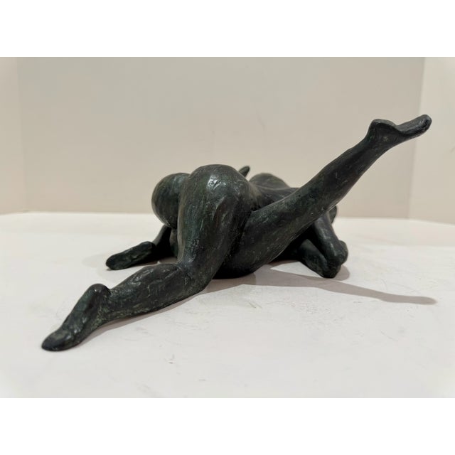 1960s Larry Mohr Bronze Lovers Embracing Sculpture Signed From Artist Estate For Sale - Image 4 of 11