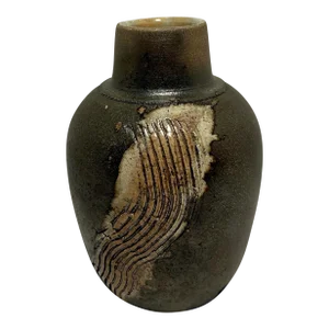 Mid-Century Modern Tom Smith Studio Pottery Raku Vase