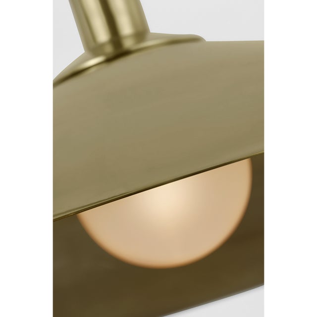Modern Amber Lewis for Visual Comfort Signature Ponce 9" Sconce in Hand-Rubbed Antique Brass with Hand-Rubbed Antique Brass Shade For Sale - Image 3 of 7