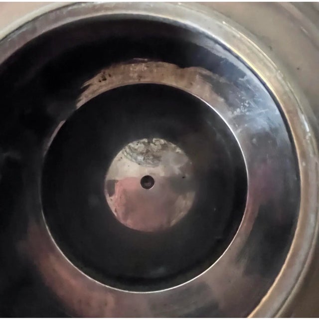 Wood Antique Brass Tea Kettle Tea Pot Large With Stand For Sale - Image 7 of 16