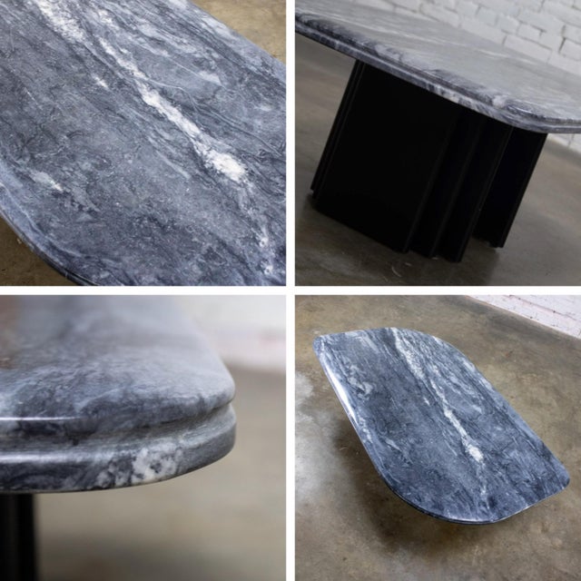 Late 20th Century Scandinavian Post Modern Coffee Table Marble Cat Eye Top by Bendixen Designs Made in Denmark For Sale - Image 15 of 18