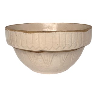 Antique 1930s Ruckel Pottery Picket Fence Stoneware Bowl For Sale