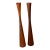 Pair Sculptural Danish Modern Mid Century Tall Teak Candlesticks Taper Holders For Sale