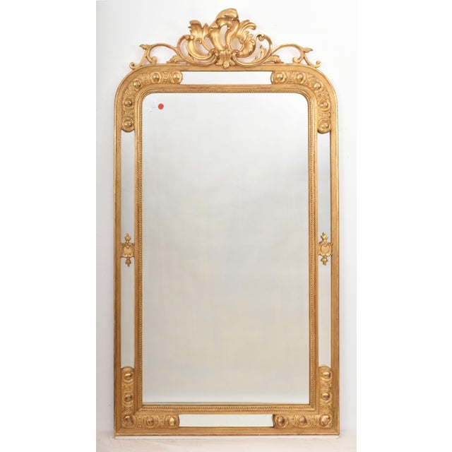 Antique Louis Filippe Mirror with Volutes and Golden Frame, 1800s For Sale - Image 12 of 12