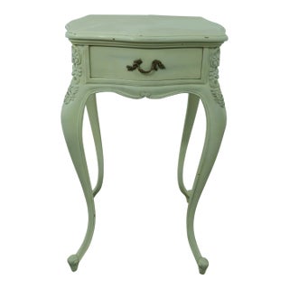 French Style Painted Finish 1 Drawer Nightstand For Sale