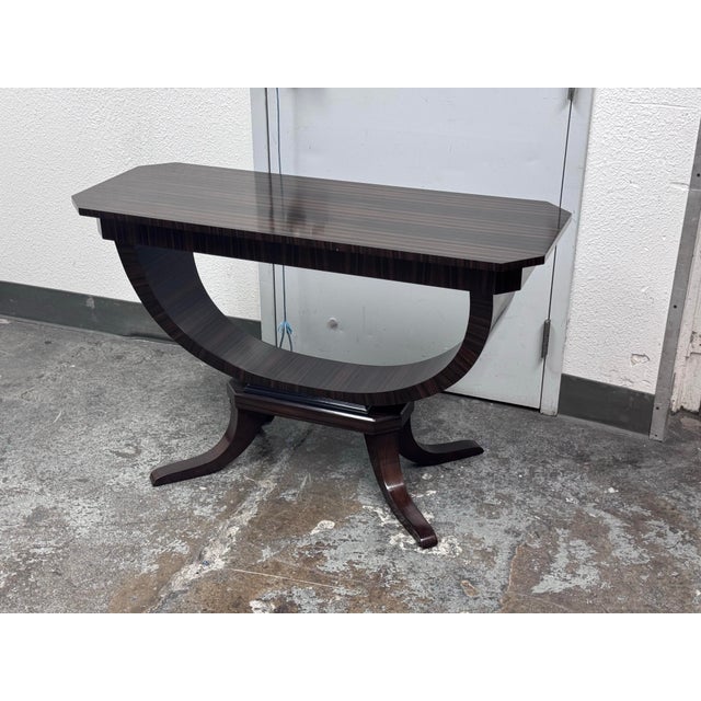 Art Deco C. Mariani Antiques Macassar Ebony Console Table For Sale - Image 3 of 12