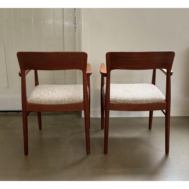 Brown Armchairs by Henning Kjaernulf for KS Mobler, Denmark, 1960s, Set of 2 For Sale - Image 8 of 12