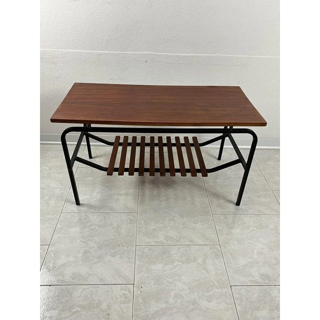 Black Mid-Century Italian Table with Magazine Holder, 1960s For Sale - Image 8 of 8