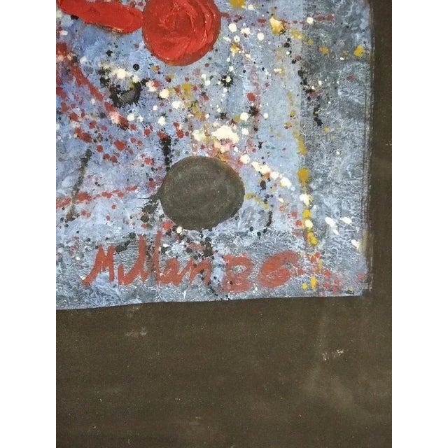 Domingo Millan, Composition, 1986, Mixed Media on Paper For Sale - Image 3 of 5