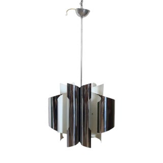 Space Age 6-Light Chandelier in Steel, 1970s For Sale
