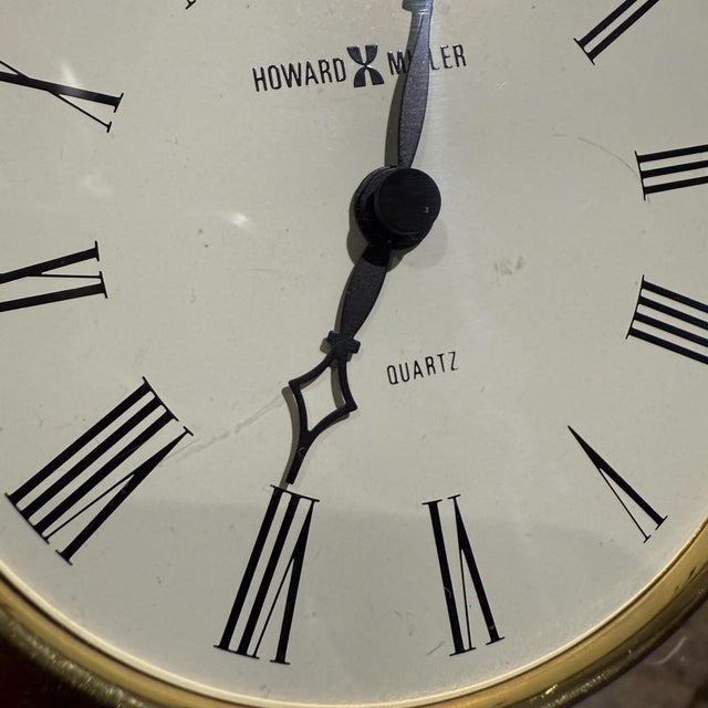 Brass Mid Century Modern Howard MIller Jefferson Tabletop Clock Brass For Sale - Image 8 of 8