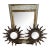 1940s Pair of Italian Silver Wood Sunburst Mirrors For Sale