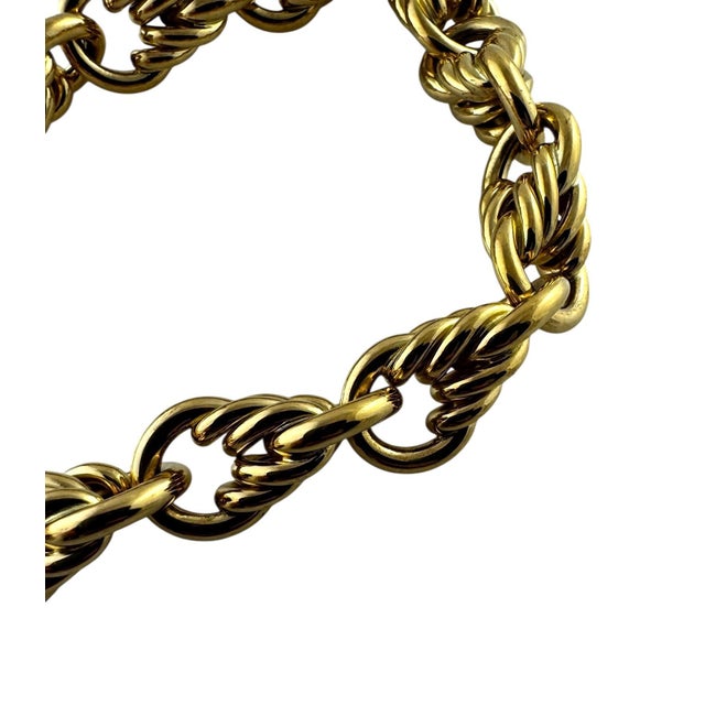 Metal Tiffany & Co. Germany 18k Yellow Gold Cable Circle Link Chunky Necklace For Sale - Image 7 of 12