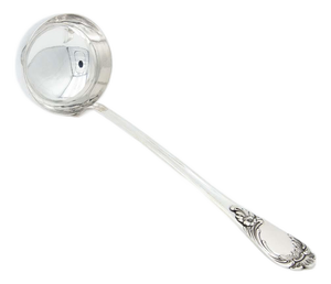Silver Soup Ladle with Handle Reliefs