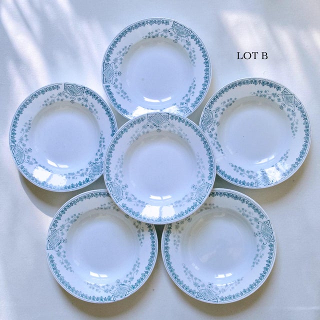19th Century French Plates with Caumartin Pattern from KG Lunéville, 1890, Set of 6 For Sale - Image 6 of 7