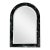 Vintage 1980s Postmodern Faux Black Marble Lacquered Arch Wall Mirror For Sale