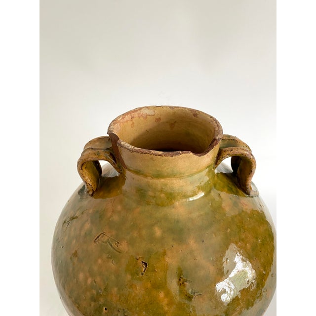 Turkish Glazed Terracotta Oil Pot Urn For Sale In Los Angeles - Image 6 of 9