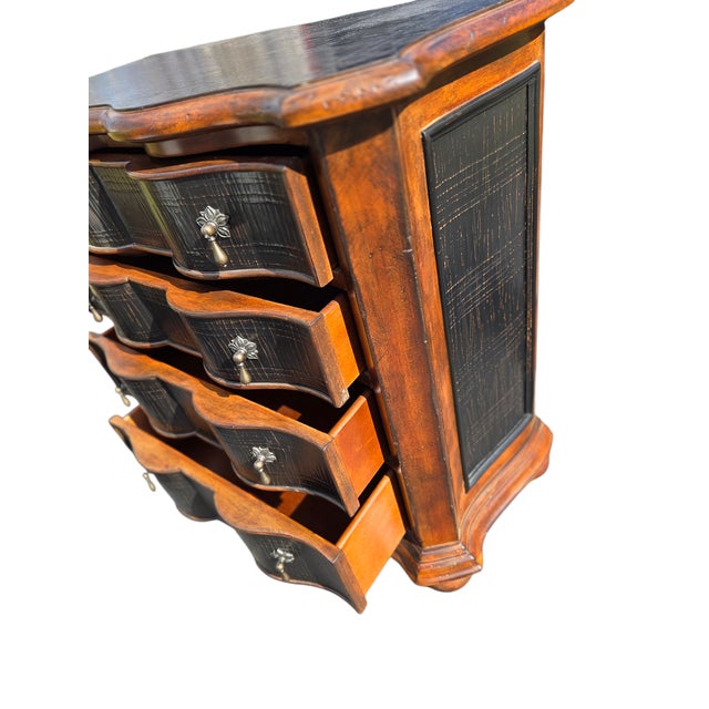 1990s Ethan Allen Lucca Serpentine Chest of Drawers Dresser Nightstand Console For Sale - Image 9 of 17