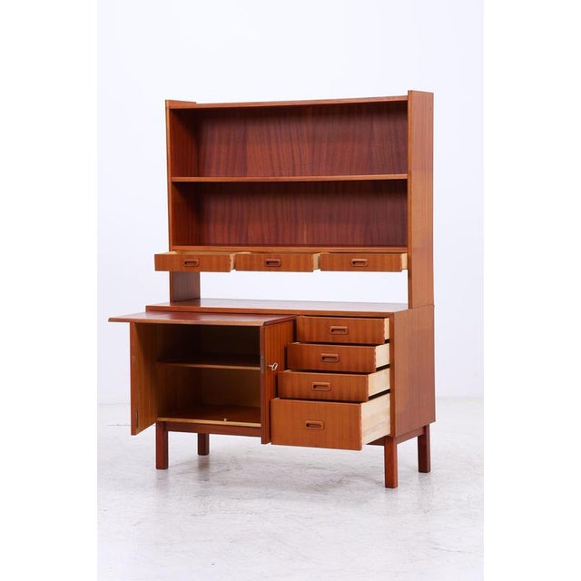 2000 - 2009 Mid-Century Teak Bookshelf with Chest of Drawers with Hutch For Sale - Image 5 of 18