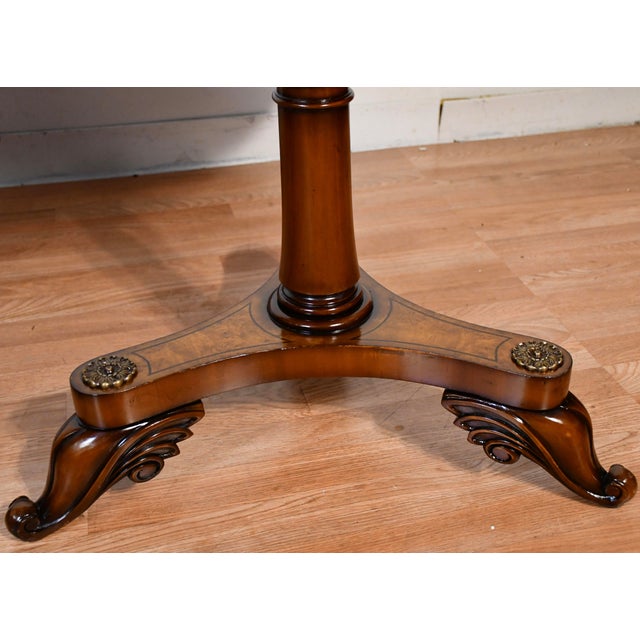 Pair of 1930s English Regency Style Burl Maple Accent Tables Side Tables For Sale - Image 6 of 16