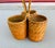 West Elm Vintage Woven Rattan 3 Slot Utensil Holder For Sale - Image 4 of 5