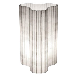 Stripes A3 Decorative Table Lamp in Afyon White Marble by Bufalini Marmi For Sale
