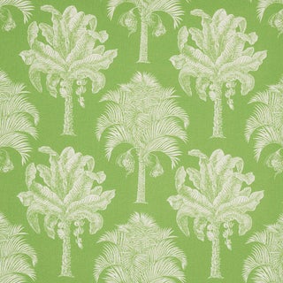 Sample - Schumacher Grand Palms Indoor/Outdoor Fabric in Green For Sale
