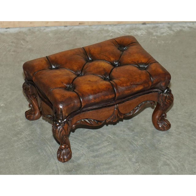 Set of Victorian Brown Leather Chesterfield Footstools, 1880 For Sale - Image 3 of 17