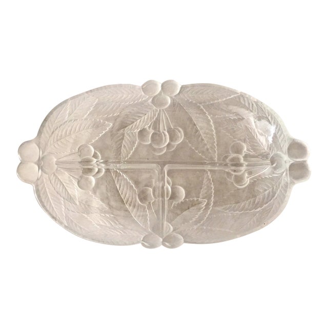 Cherry Blossom Frosted Divided Dish For Sale