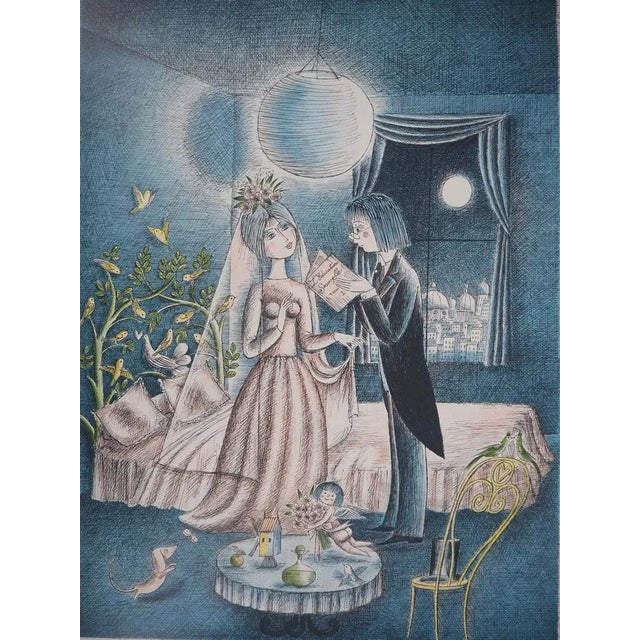 Contemporary Raymond Peynet, Lovers: Cupid's Garden, Original Lithograph For Sale - Image 3 of 6