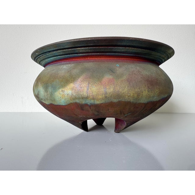 1980’s Vintage Art Raku Studio Pottery Vase / Vessel – Unsigned For Sale In Miami - Image 6 of 12