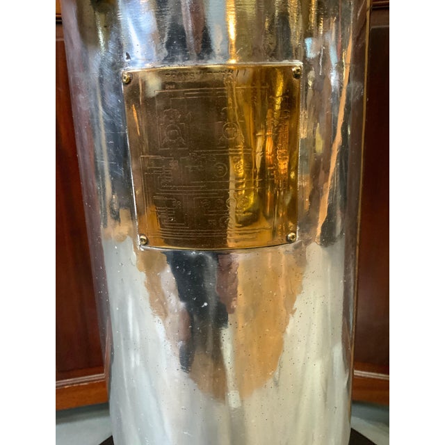 Hammerhead style ship engine order telegraph. Highly polished aluminum unit, twin faceplate design with ships commands,...