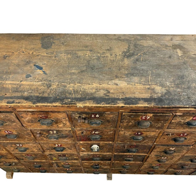 Large Antique Industrial Bank of Drawers with 48 Drawers, 1920s For Sale - Image 17 of 18