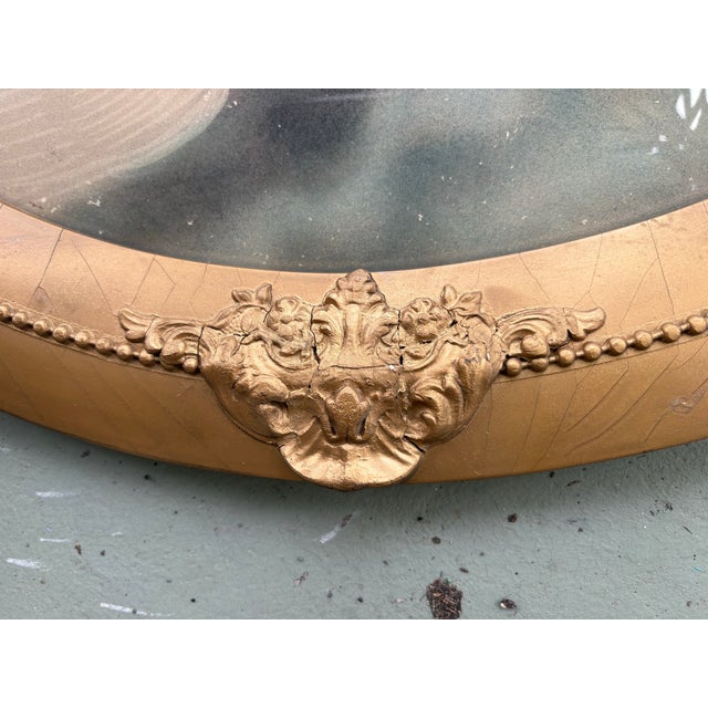 Late 19th Century 1883 Victorian Hand-Enhanced Portrait in Ornate Oval Gilt Frame With Bubble Glass For Sale - Image 5 of 12