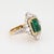 Modern Emerald Diamond Cocktail Ring Vintage 18k Yellow Gold Size 7 Gemstone Jewelry For Sale - Image 3 of 7